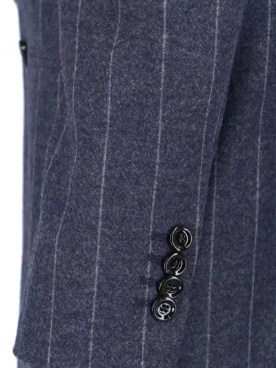 Lardini Tailored Blazer With Pinstripe And Buttons In Multi