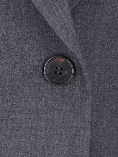 Low Classic Tailored Blazer With Notch Lapel And Pockets In Gray