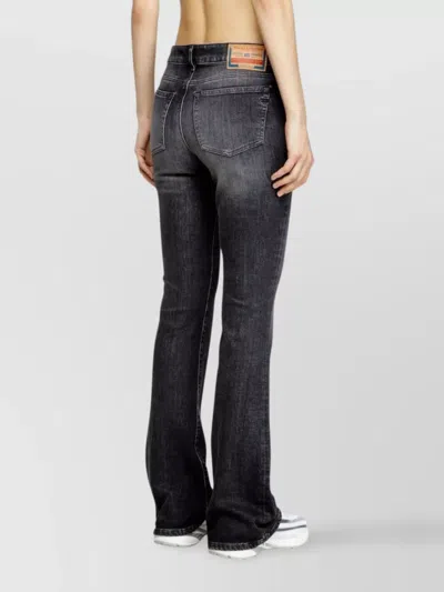 Diesel 1969 Flared Trousers Five Pocket Design In Black