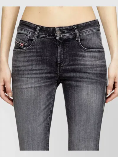 Diesel 1969 Flared Trousers Five Pocket Design In Black