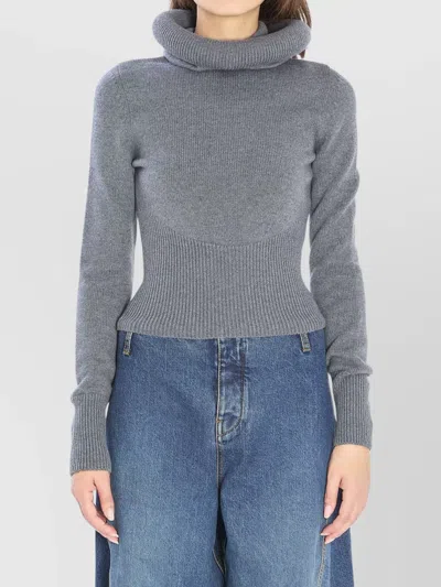 Alaïa Gray Wool Hoodie In Gray