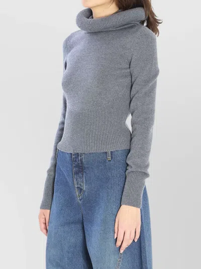 Alaïa Gray Wool Hoodie In Gray