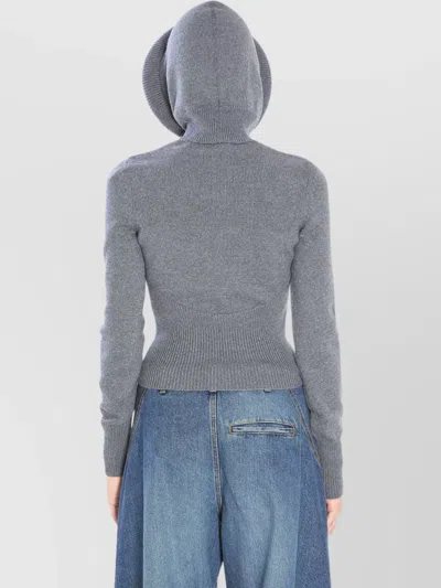 Alaïa Gray Wool Hoodie In Gray