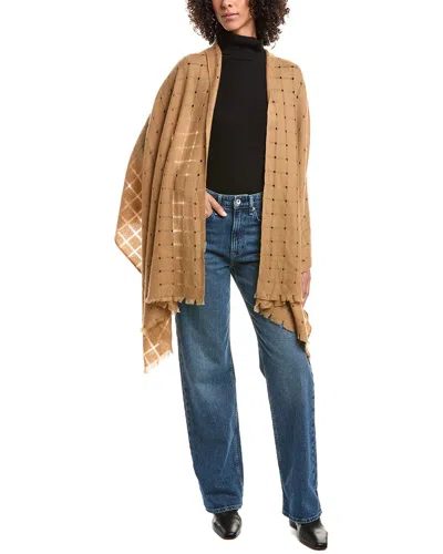 Forte Cashmere Open Weave Shawl In Brown