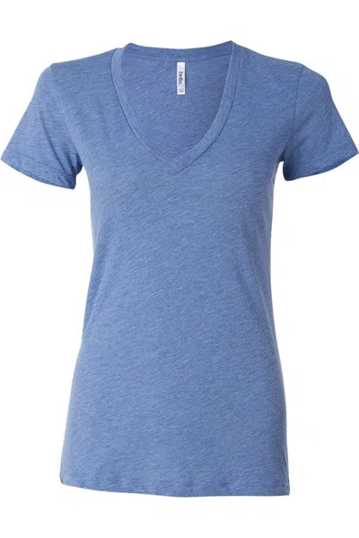 Bella+canvas Womens Triblend Deep V-neck Tee In Blue
