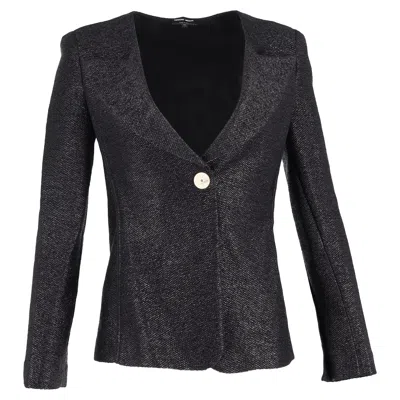 Armani Collezioni Giorgio Armani Single-buttoned Blazer In Black Polyamide In Black