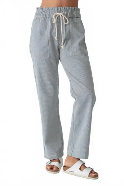 Electric & Rose Easy Straight Leg Pants In Indigo Stripe In Multi