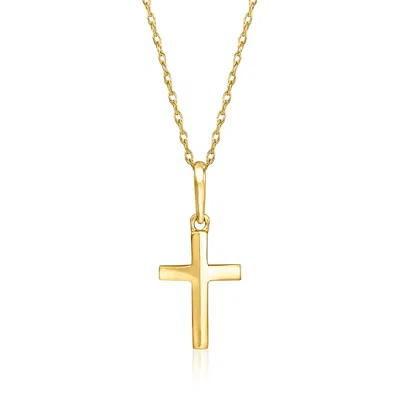 Rs Pure By Ross-simons 14kt Yellow Gold Modern Cross Pendant Necklace In Gold