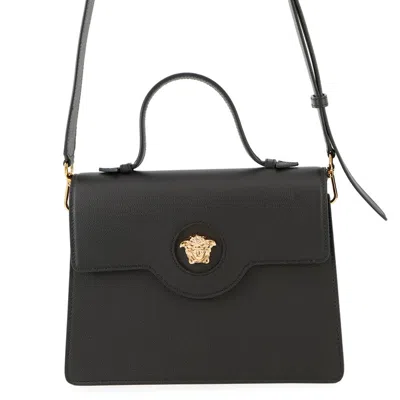 Pre-owned Versace Leather Handbag () In Black