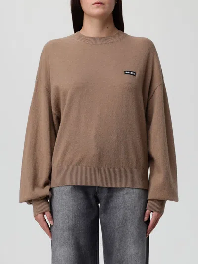 Rotate Birger Christensen Rotate Basic Crewneck Sweater In Brown
