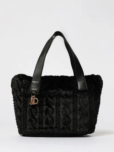 Liu •jo Soft Teddy Shoulder Bag With Dual Handles In Black