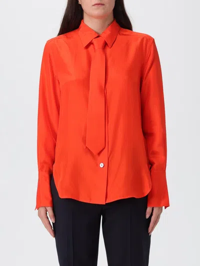 Paul Smith Silk Shirt In Orange