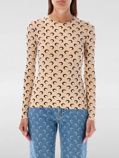 Marine Serre Recycled Moon Jersey Crewneck In Tan In Neutral