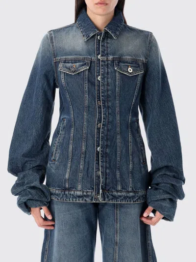 Jean Paul Gaultier Structured Blazer With Balloon Sleeves And Pockets In Blue