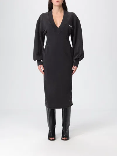 Attico American Fleece Dress In Black