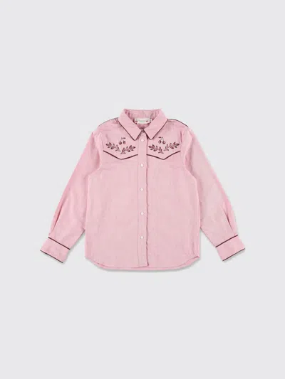 Bonpoint Cotton Embroidered Jiggle Shirt In Pink