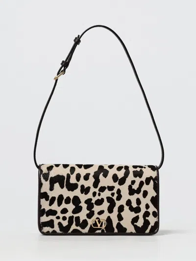 Valentino Printed Calf Hair Mini Vlogo Signature Shoulder Bag In Animal Print