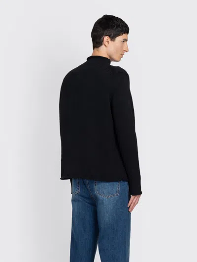Carter Young Cotton Roll-neck Sweater In Black