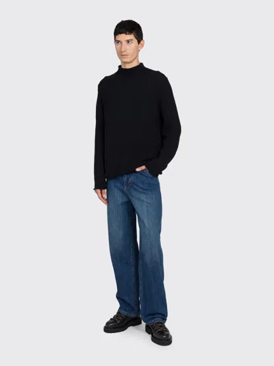 Carter Young Cotton Roll-neck Sweater In Black