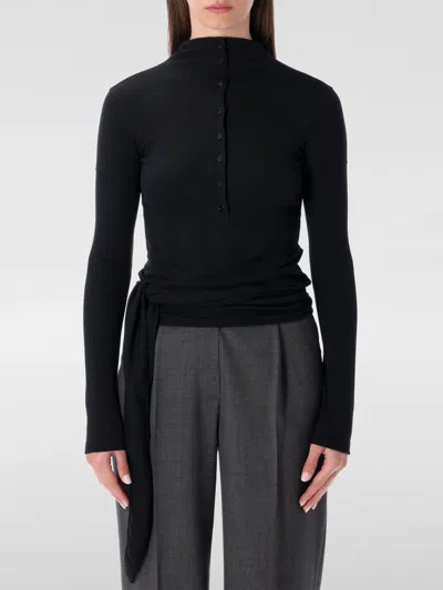 Low Classic Slim Fit Buttoned Wrap Top In Black