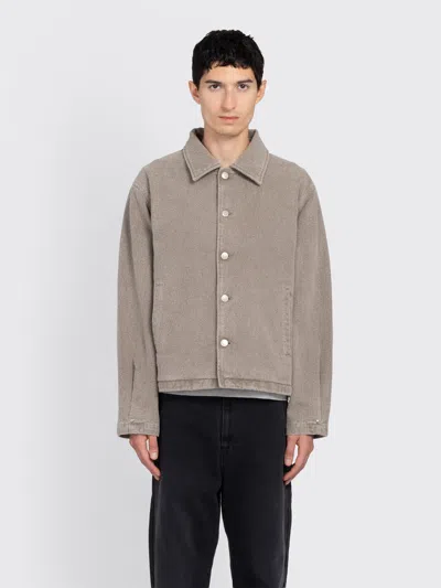Mfpen Beige Painters Denim Jacket In Gray