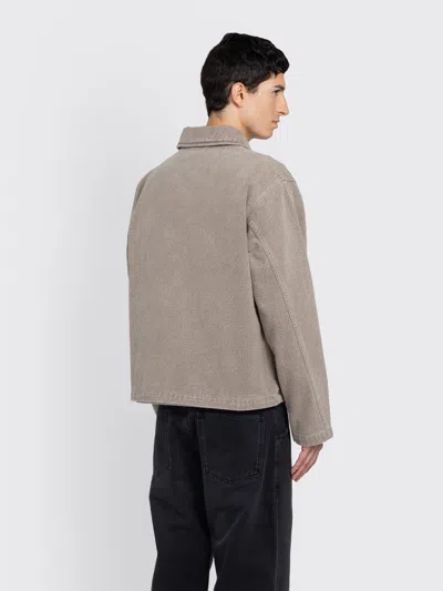 Mfpen Beige Painters Denim Jacket In Gray