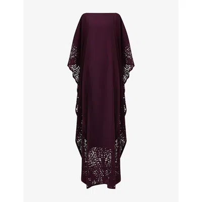 Leem Womens Laser Cut Kaftan Purple In Purple