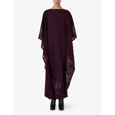 Leem Womens Laser Cut Kaftan Purple In Purple