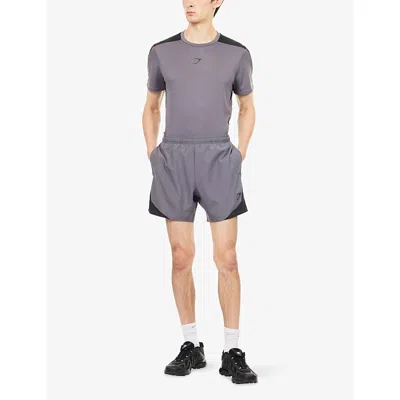 Gymshark Mens Arrival Block Drawstring Woven Shorts Gs Dark Grey In Blue
