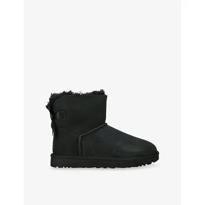 Ugg Women S Mini Bailey Bow Ii Suede Boots In Black