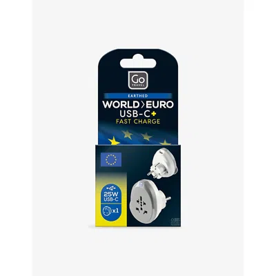 Go Travel Worldwide 25w Fast Charge Usb-c Port Adaptor Grey In Gray