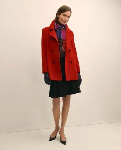 Brooks Brothers Brushed Wool Coat With Throat Latch In Red