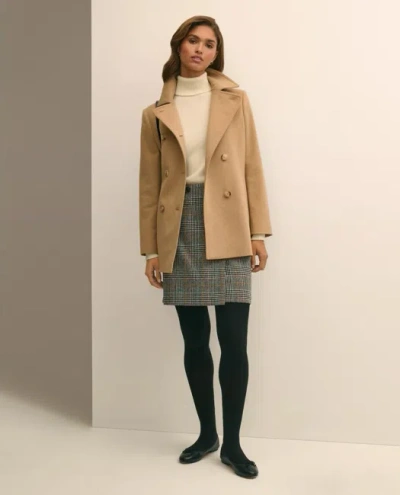 Brooks Brothers Brushed Wool Coat With Throat Latch In Brown