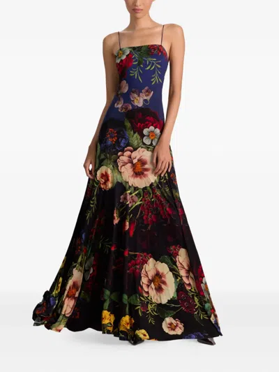 Alice And Olivia Augusta Spaghetti-strap Floral Maxi Dress In Multi