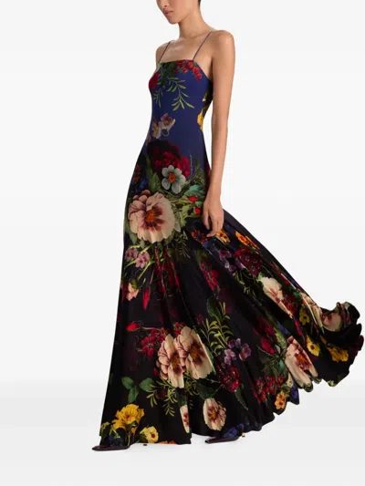 Alice And Olivia Augusta Spaghetti-strap Floral Maxi Dress In Multi