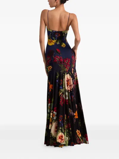 Alice And Olivia Augusta Spaghetti-strap Floral Maxi Dress In Multi