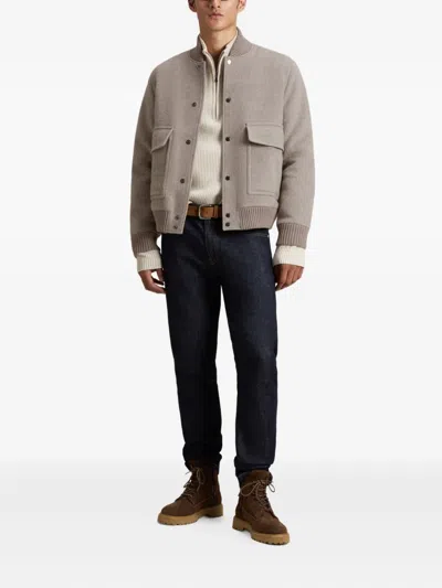 Woolrich Twill-weave Bomber Jacket In White