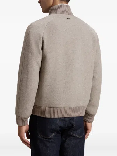 Woolrich Twill-weave Bomber Jacket In White