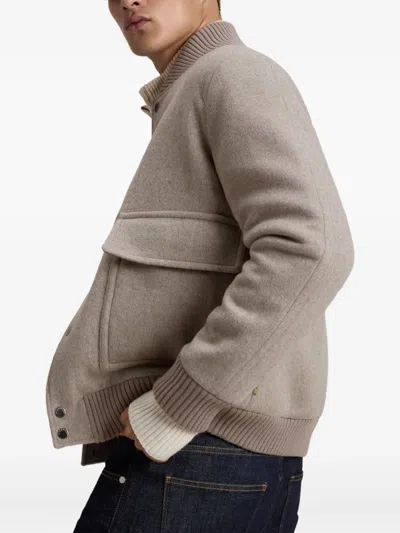 Woolrich Twill-weave Bomber Jacket In White