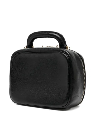 Pre-owned Chanel Black Caviar "lunch Box" Vanity Timeless Logo Bag