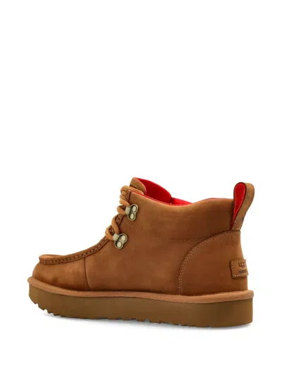 Ugg Ambush Woven Lace-up Boots In Brown