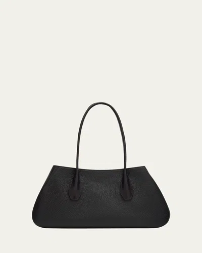 The Row Alger Geometric Shoulder Bag In Leather In Black