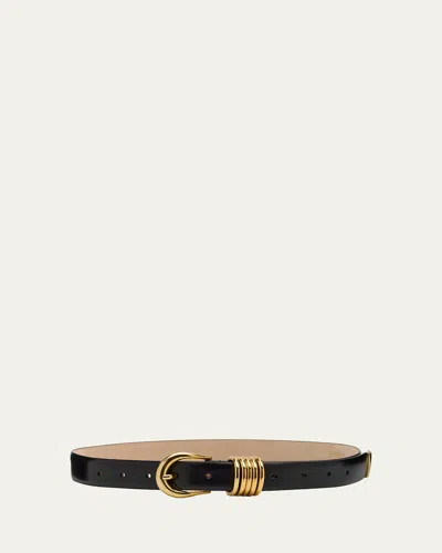 Dehanche Hollyhock Triple Wrap Calf Leather Medium Belt In Black