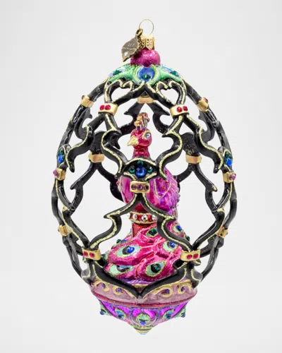 Jay Strongwater Peacock Egg Christmas Ornament In Multi