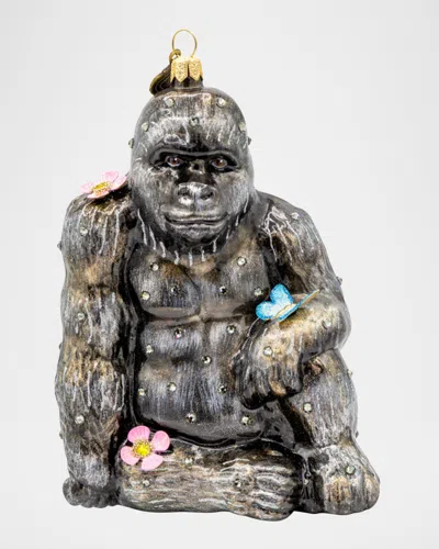 Jay Strongwater Primrose King Christmas Ornament In Gray