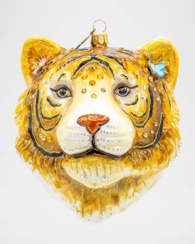 Jay Strongwater Crowned Ember Christmas Ornament In Yellow