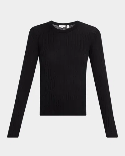 A.l.c A. L.c. Kyle Merino Wool Long Sleeve Top In Black