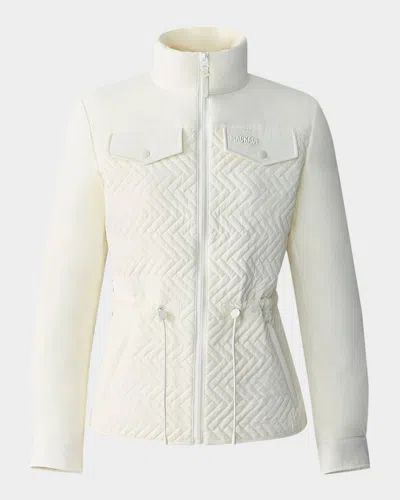 Mackage Chevron Quilted Lightweight Down Jacket In White