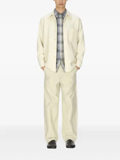 Auralee Homespun Tweed Shirt Blouson In White