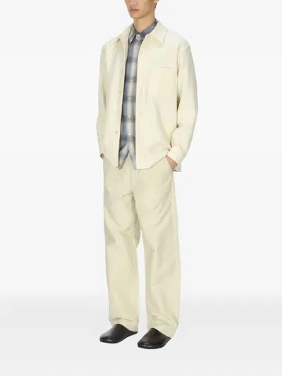 Auralee Homespun Tweed Shirt Blouson In White